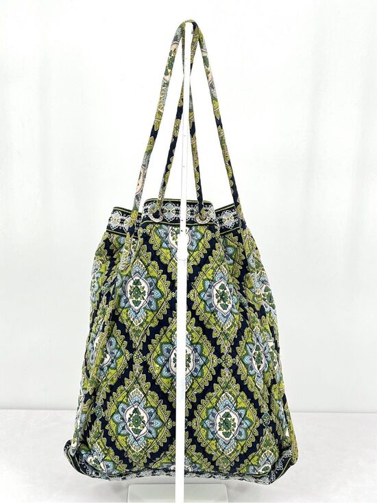 Vera Bradley Ditty Bag Portobello Blue Green Road Cotton Drawstring Backpack main image 6